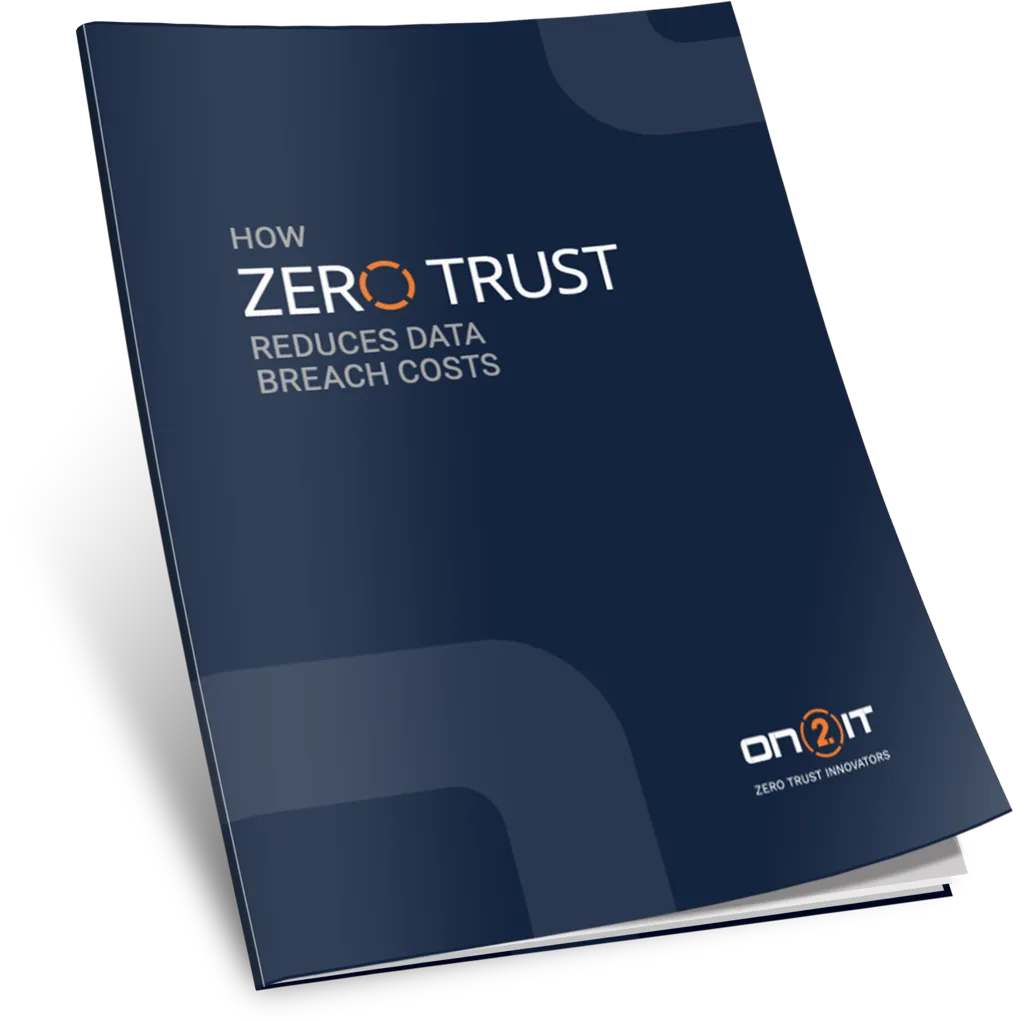 3D image of the How Zero Trust reduces data breach costs whitepaper.